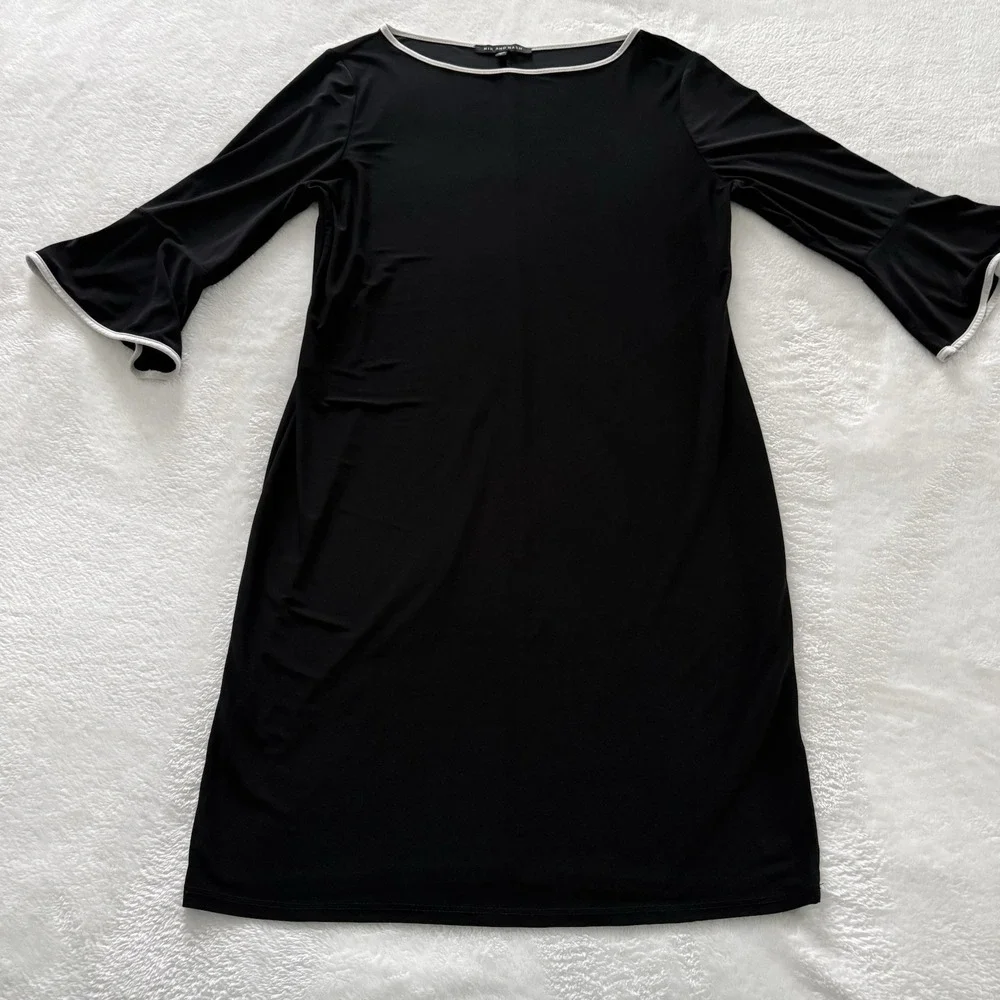 Black Dress Nik and‎ Nash Sheath Women's Large Round Neck Bell Sleeve Preppy